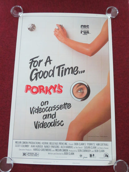 PORKY'S VHS US ONE SHEET ROLLED POSTER KIM CATTRALL SCOTT COLOMBY 1983 Movie posters