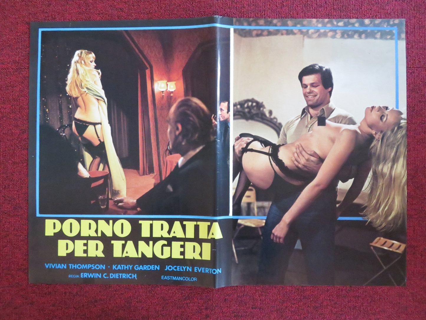 PORNO TRATTA PER TANGERI - A ITALIAN FOTOBUSTA POSTER VIVIAN THOMPSON 1977 Rendezvous Cinema Movie posters