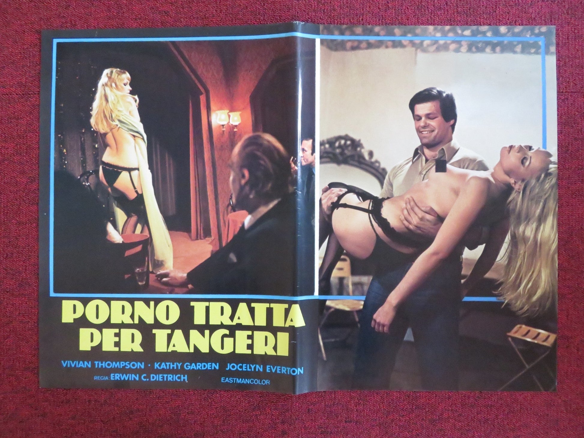 PORNO TRATTA PER TANGERI - A ITALIAN FOTOBUSTA POSTER VIVIAN THOMPSON 1977 Rendezvous Cinema Movie posters