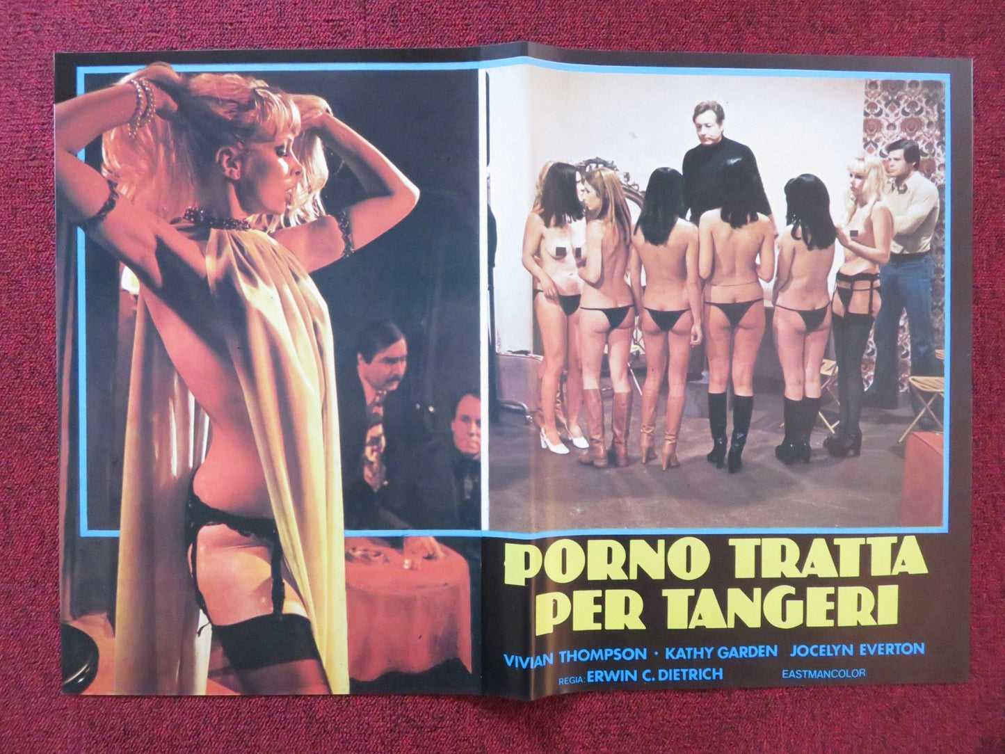 PORNO TRATTA PER TANGERI - D ITALIAN FOTOBUSTA POSTER VIVIAN THOMPSON 1977 Rendezvous Cinema Movie posters