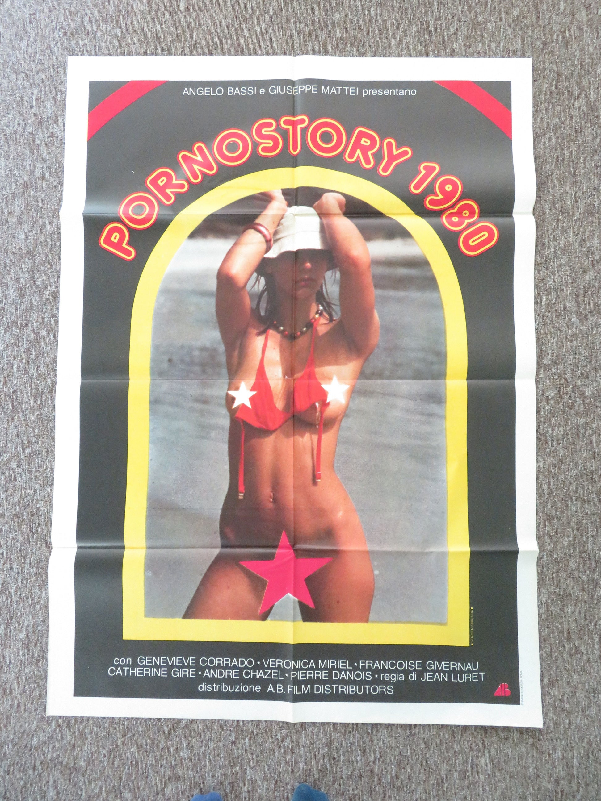 Pornostory 1980 Italian 2 Foglio Poster Genevieve Corrado Veronica Miriel 1979 Movie posters