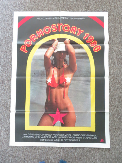 Pornostory 1980 Italian 2 Foglio Poster Genevieve Corrado Veronica Miriel 1979 Movie posters