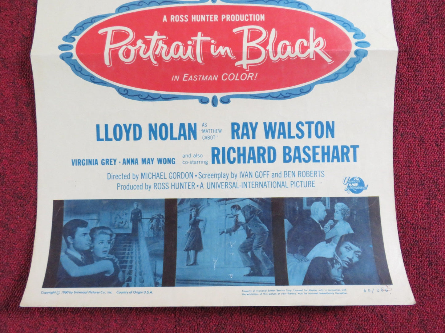 PORTRAIT IN BLACK US INSERT POSTER LANA TURNER ANTHONY QUINN 1960 Rendezvous Cinema Movie posters