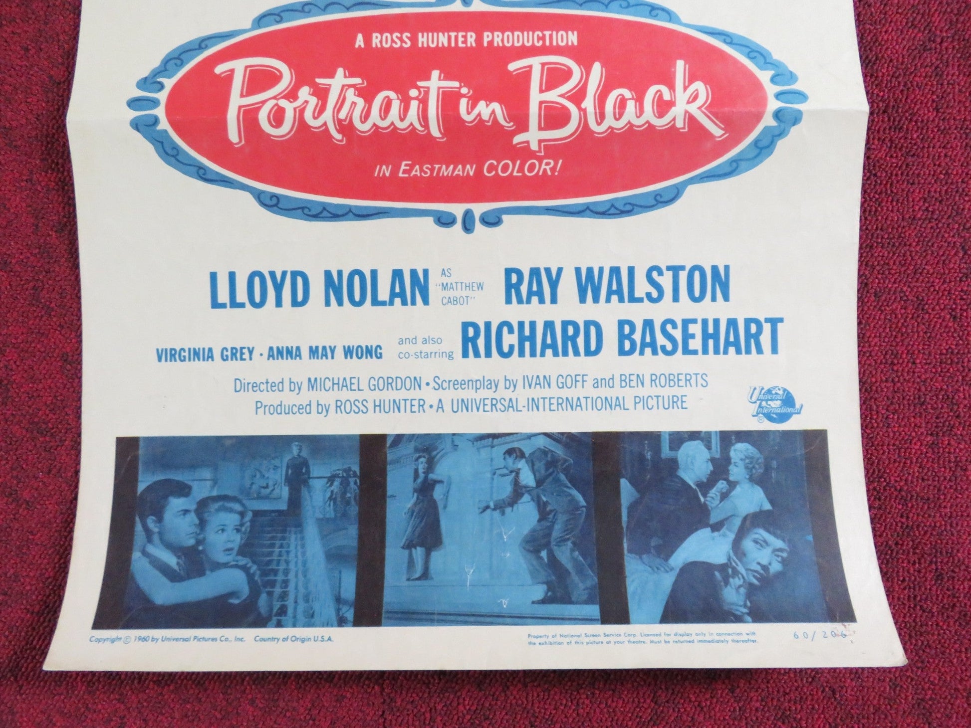 PORTRAIT IN BLACK US INSERT POSTER LANA TURNER ANTHONY QUINN 1960 Rendezvous Cinema Movie posters