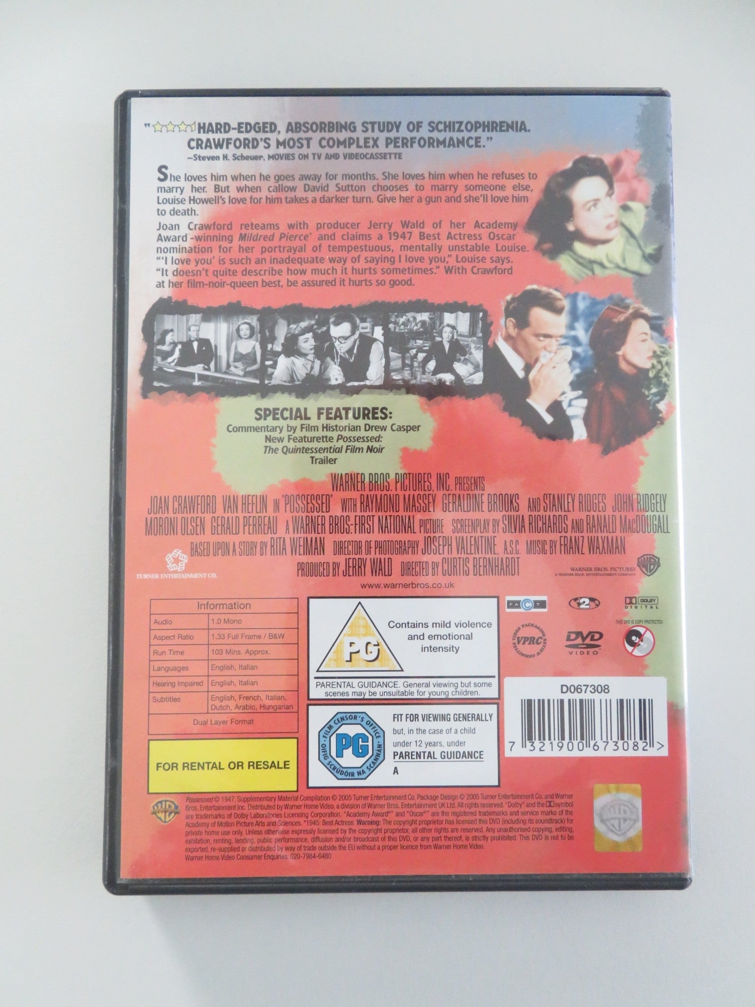 POSSESSED (DVD) JOAN CRAWFORD VAN HEFLIN 1947 REGION 2 Movie posters