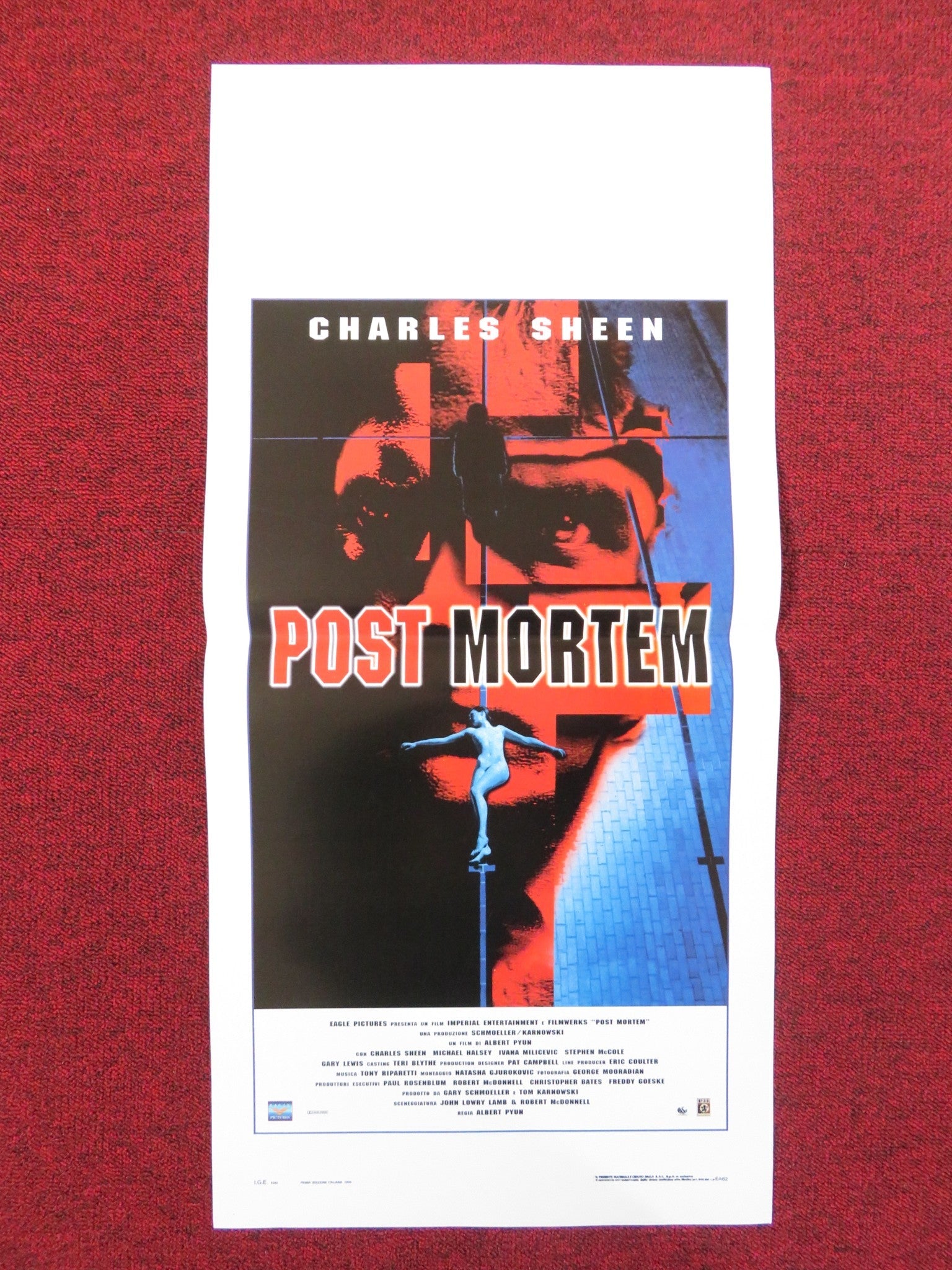 POSTMORTEM ITALIAN LOCANDINA POSTER CHARLES SHEEN MICHAEL HALSY 1998 Rendezvous Cinema Movie posters