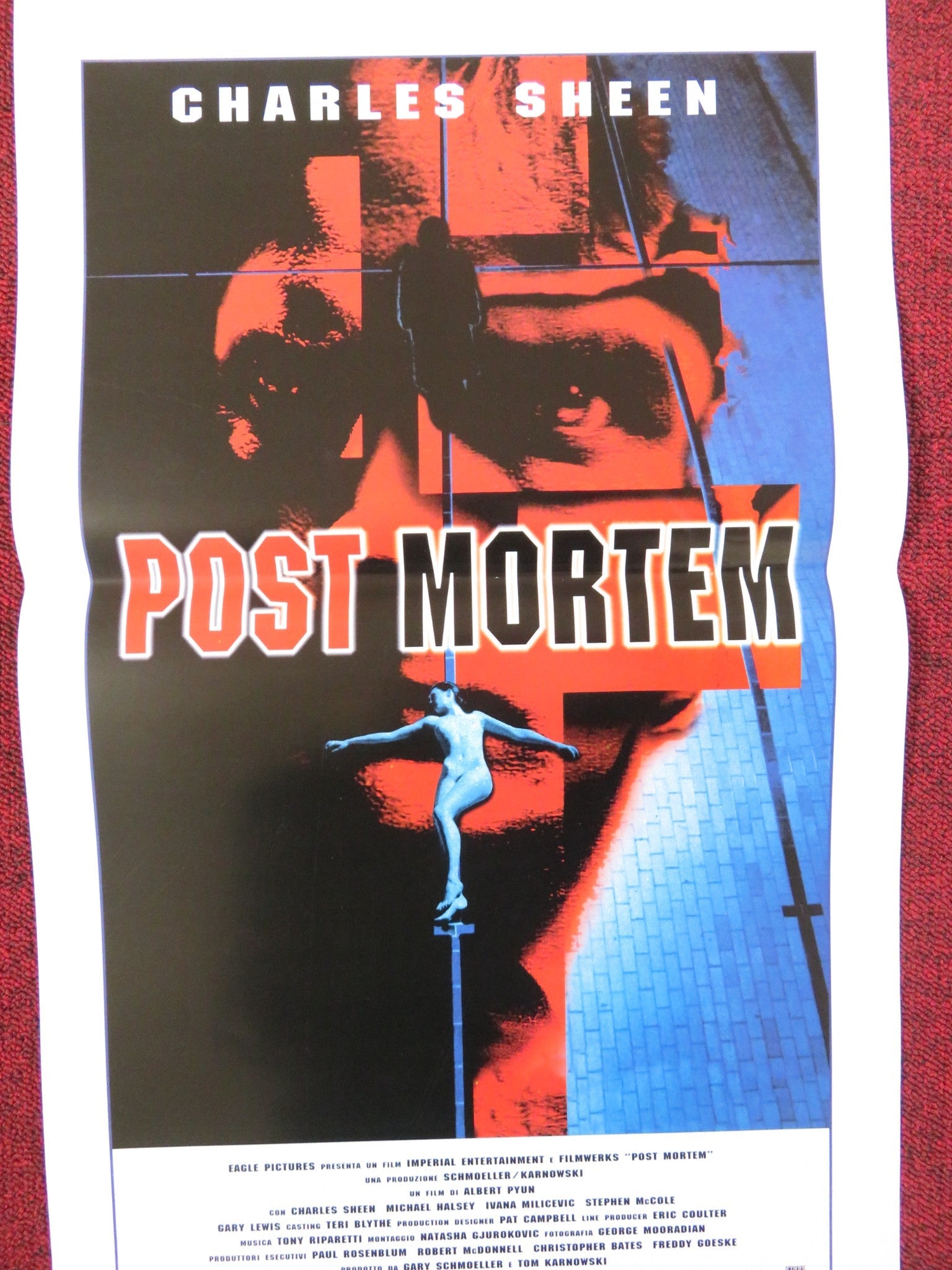 POSTMORTEM ITALIAN LOCANDINA POSTER CHARLES SHEEN MICHAEL HALSY 1998 Rendezvous Cinema Movie posters