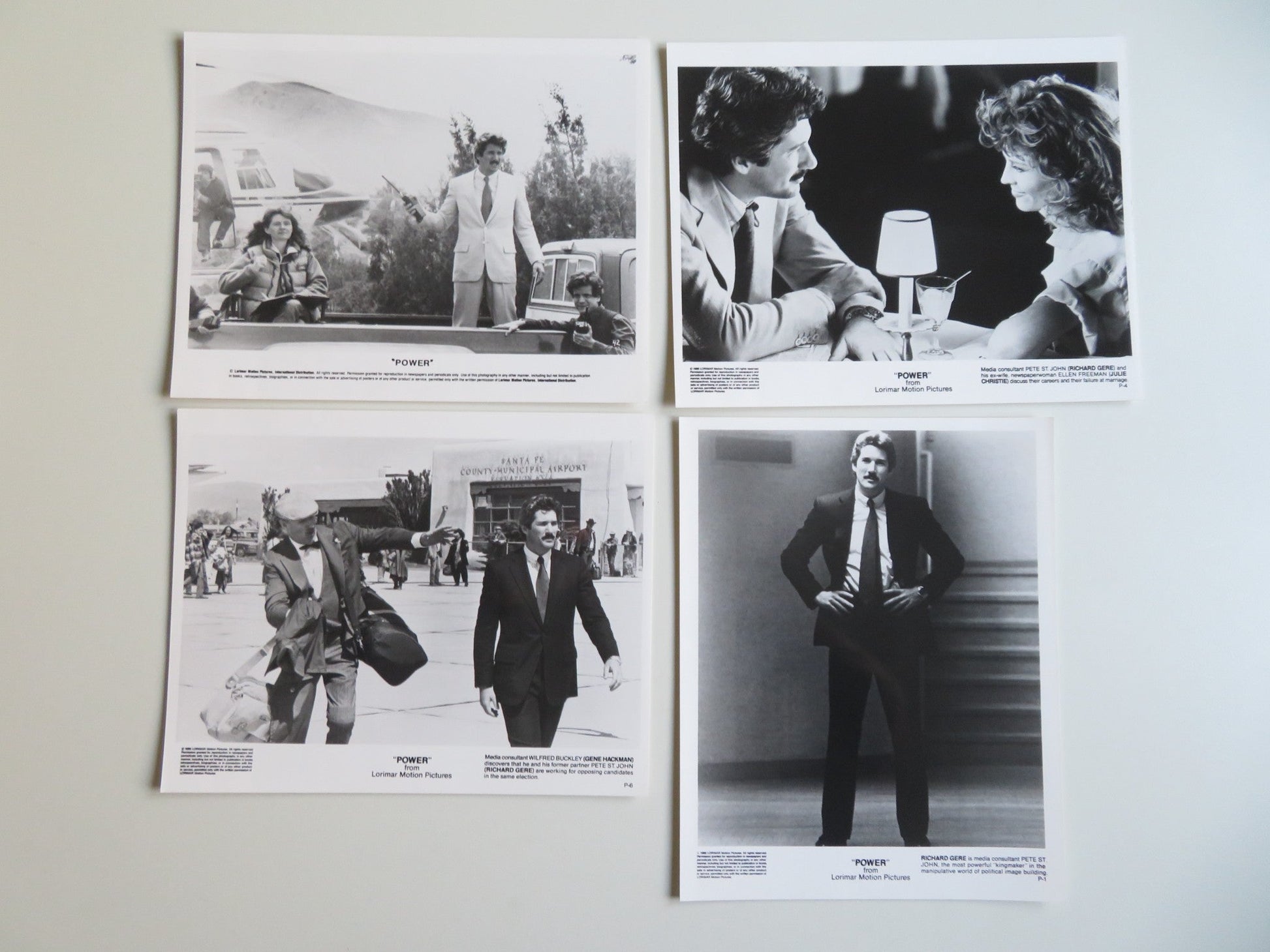 POWER PRESS KIT 1986 RICHARD GERE GENE HACKMAN Movie posters