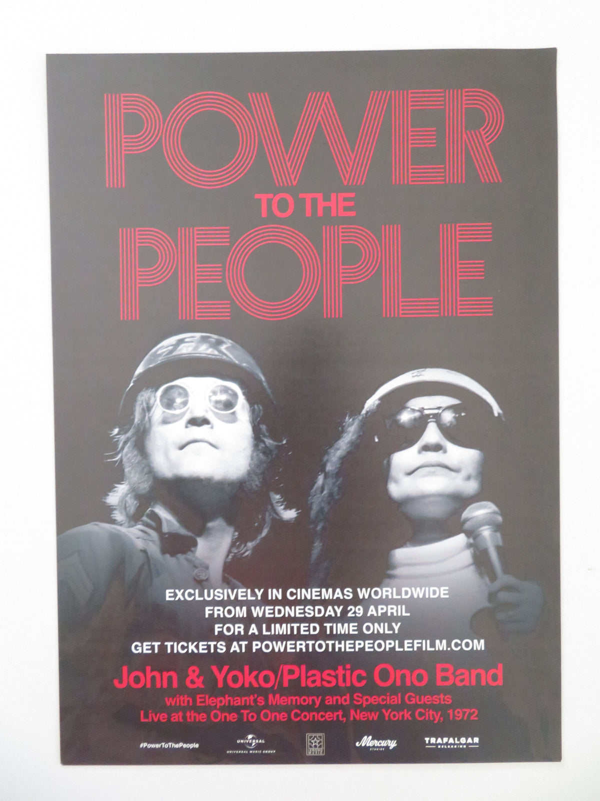 Power to the People Japanese Chirashi (B5) Poster Lennon Ono 2026 Movie posters