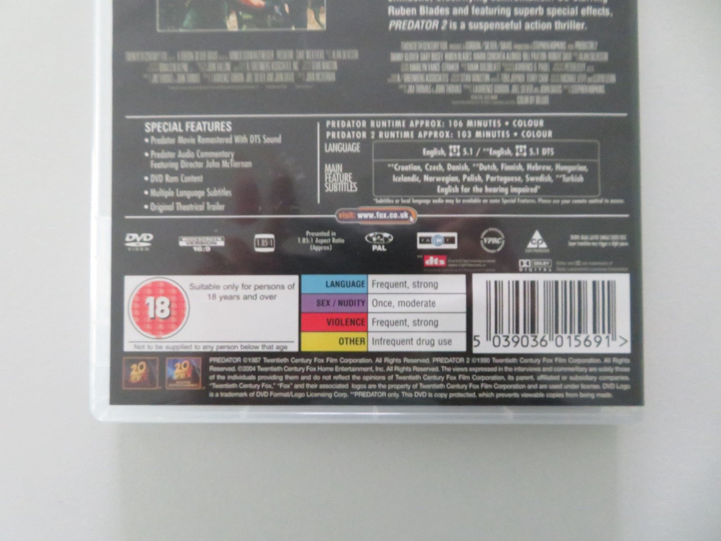 Predator + Predator 2 - two films two discs (DVD) Schwarznegger 1987 Region 2 Movie posters