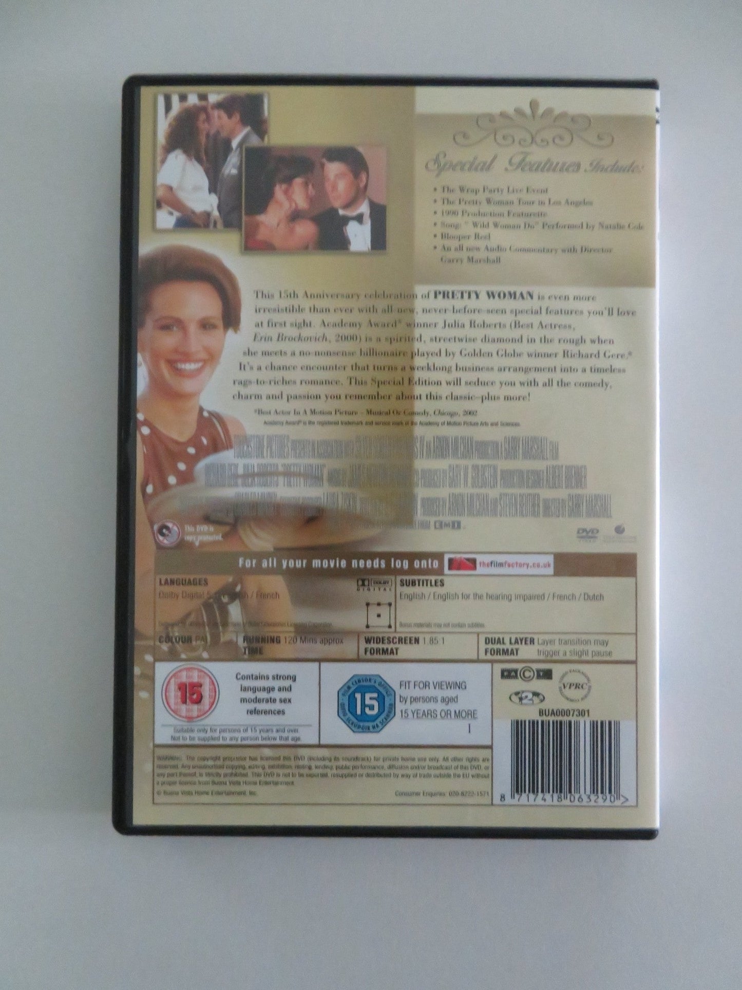 PRETTY WOMAN - 15TH ANNIVERSARY SPECIAL EDITION (DVD) RICHARD GERE 1990 REGION 2 Movie posters
