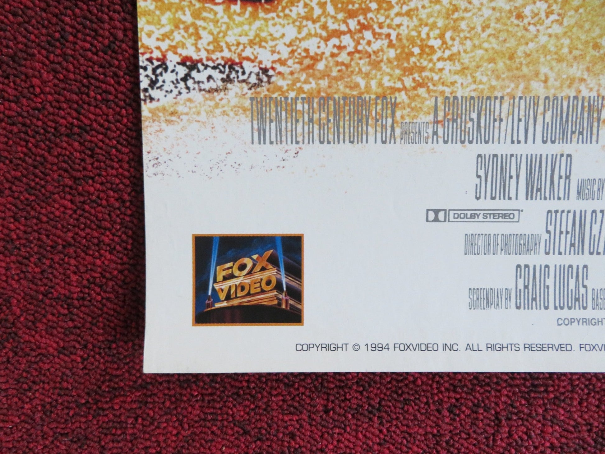 PREUDE TO A KISS VHS VIDEO POSTER ALEC BALDWIN MEG RYAN 1992 Rendezvous Cinema Movie posters