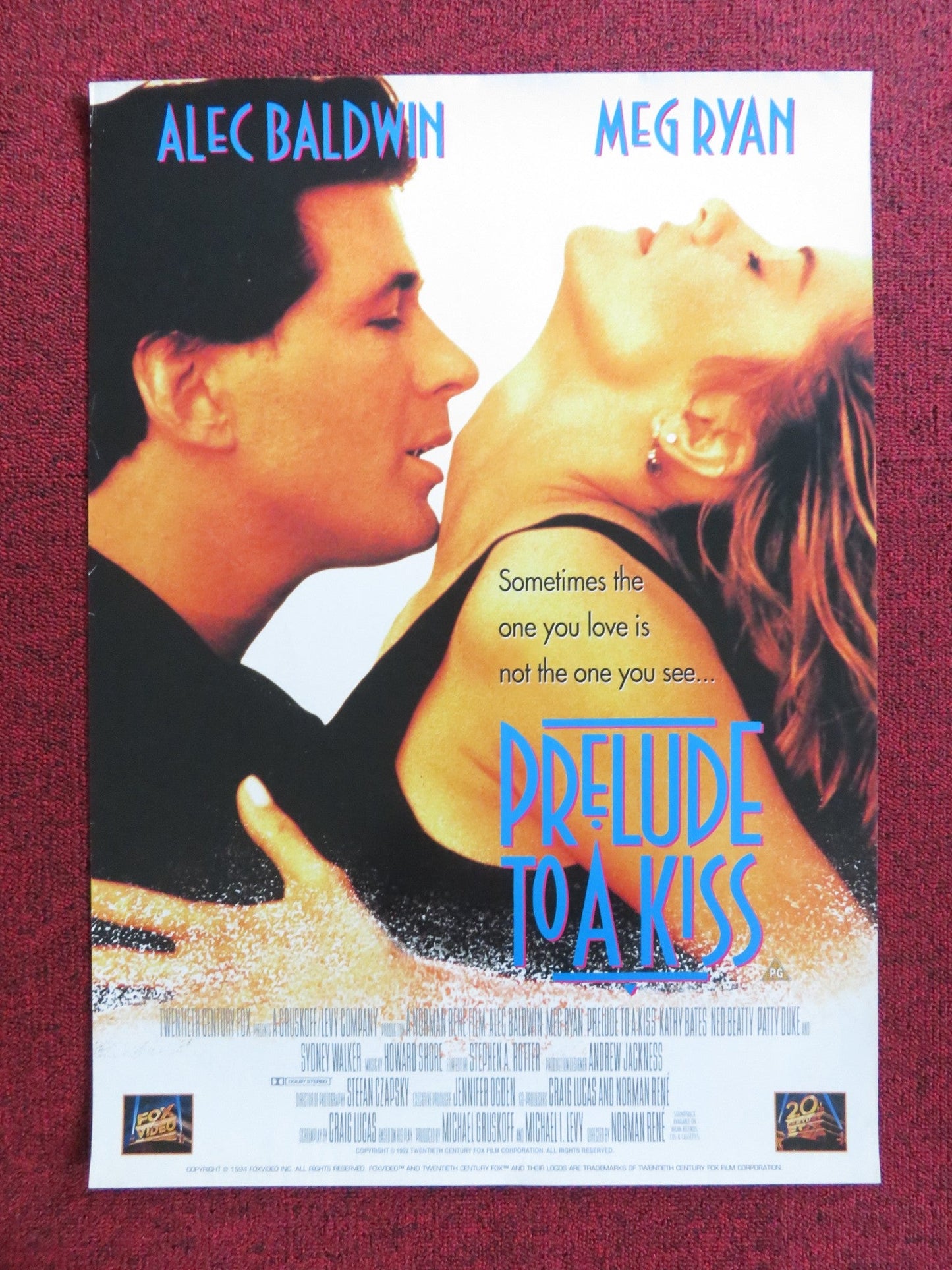 PREUDE TO A KISS VHS VIDEO POSTER ALEC BALDWIN MEG RYAN 1992 Rendezvous Cinema Movie posters