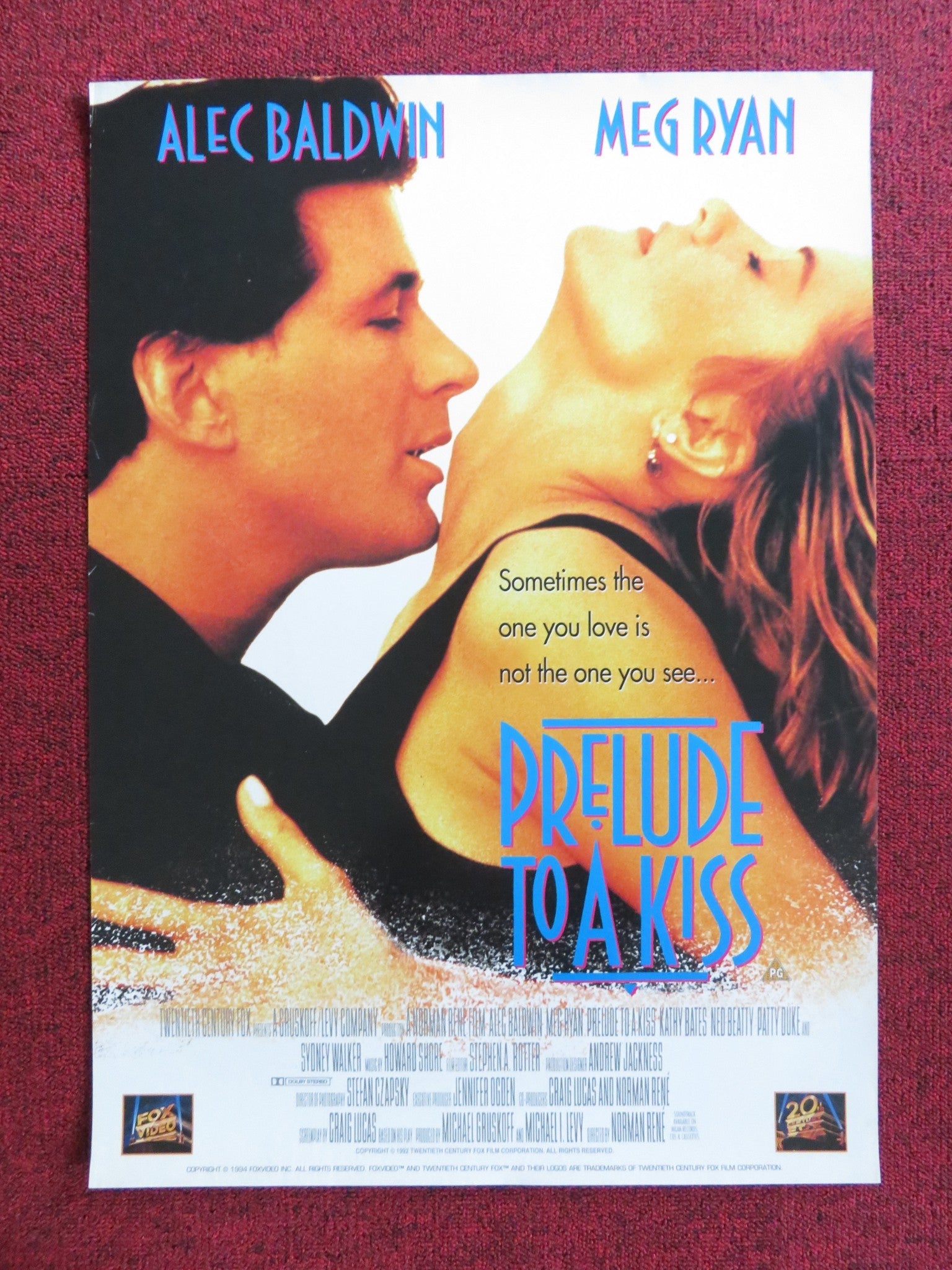 PREUDE TO A KISS VHS VIDEO POSTER ALEC BALDWIN MEG RYAN 1992 Rendezvous Cinema Movie posters