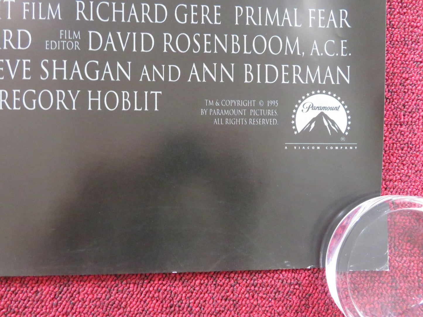 PRIMAL FEAR UK QUAD ROLLED POSTER RICHARD GERE LAURA LINNEY 1996 Rendezvous Cinema Movie posters