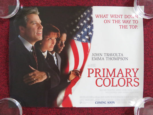 PRIMARY COLORS UK MINI QUAD POSTER JOHN TRAVOLTA EMMA THOMPSON 1998 Rendezvous Cinema Movie posters