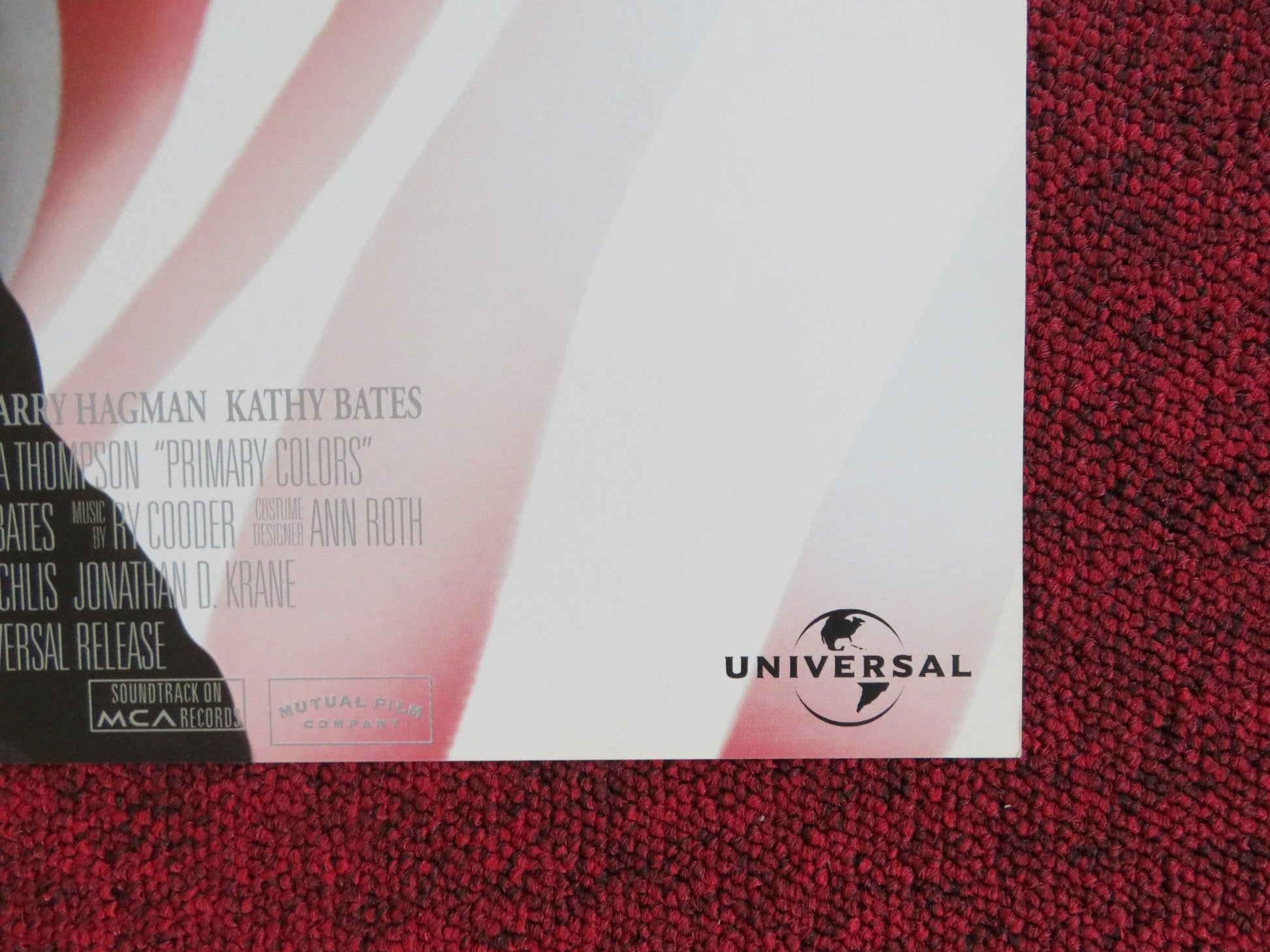 PRIMARY COLORS VHS VIDEO POSTER JOHN TRAVOLTA EMMA THOMPSON 1998 Rendezvous Cinema Movie posters