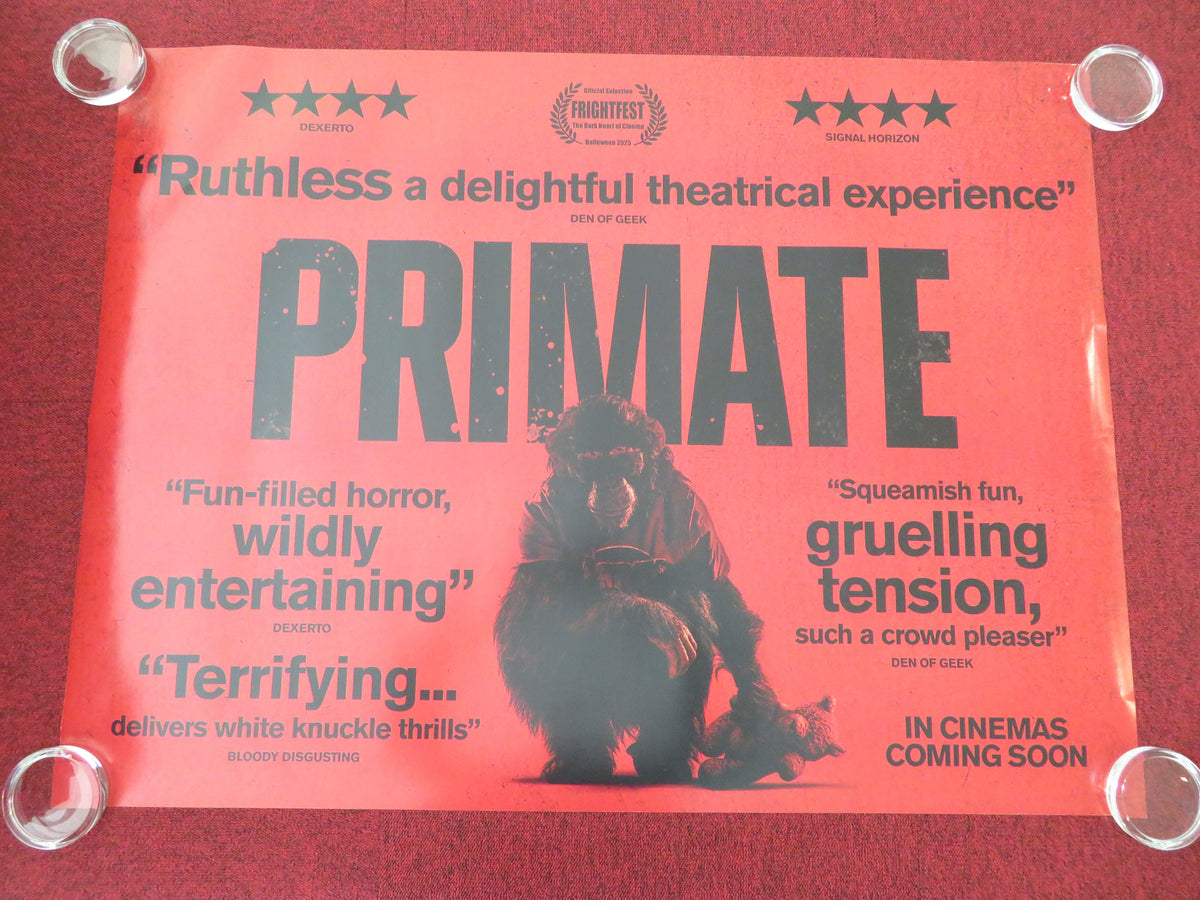 Primate UK Quad Rolled Poster Johnny Sequoyah Jess Alexander 2025 Movie posters