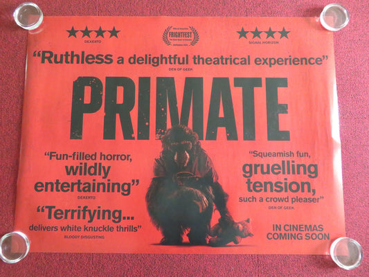 Primate UK Quad Rolled Poster Johnny Sequoyah Jess Alexander 2025 Movie posters