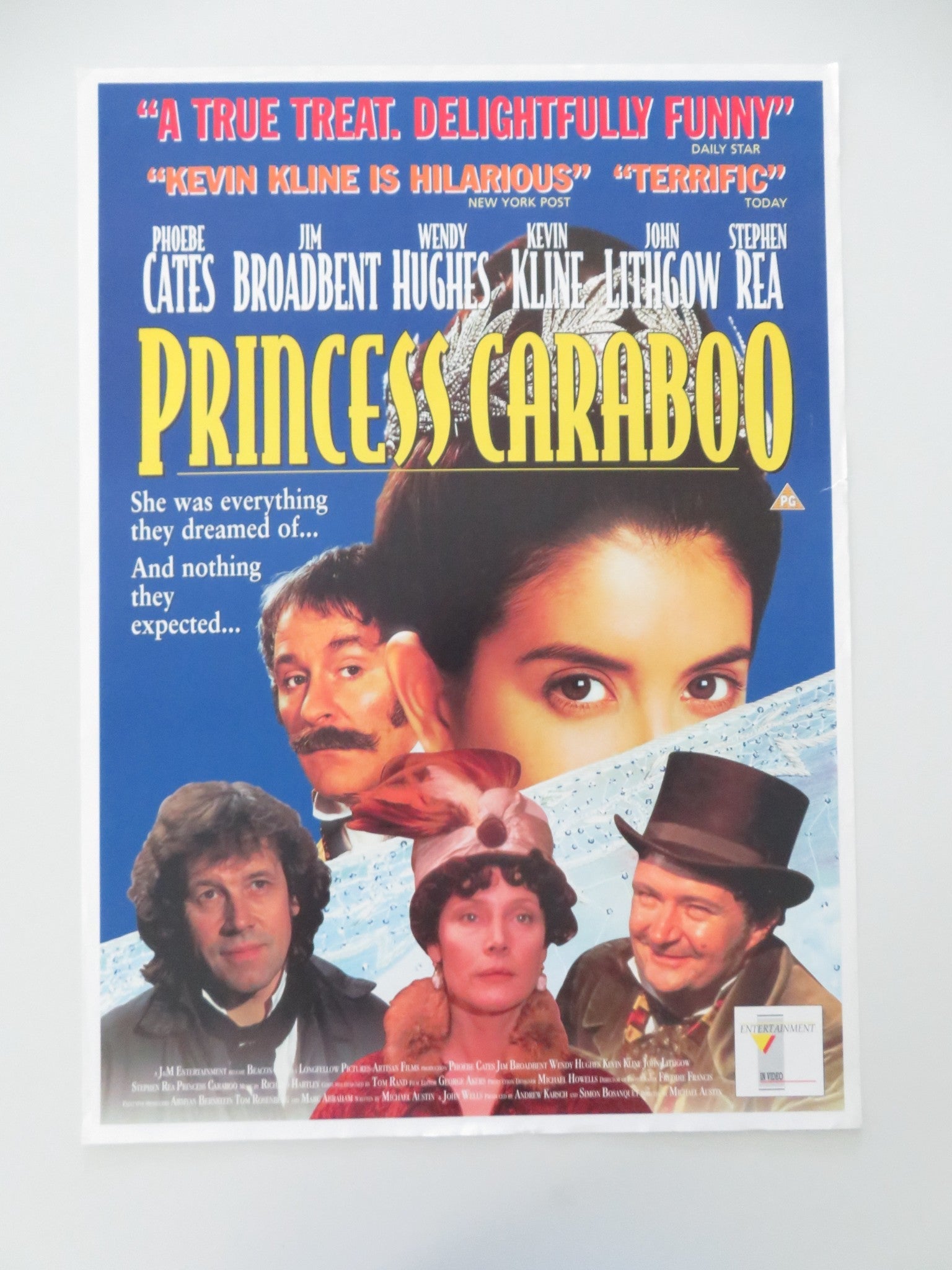 PRINCESS CARABOO VHS VIDEO POSTER ROLLED PHOEBE CATES JIM BROADBENT 1994 Movie posters