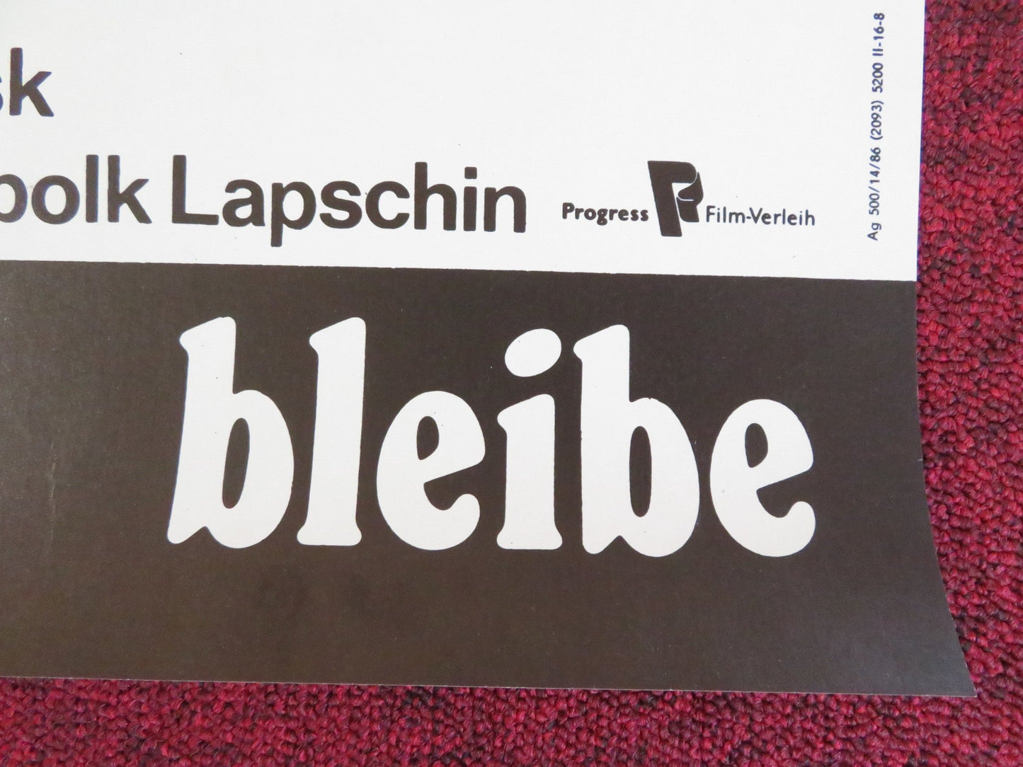 PRODLIS, PRODLIS, OCHAROVANIYE... GERMAN POSTER ROLLED IYA SAVVINA EFREMOV 1986 Rendezvous Cinema Movie posters