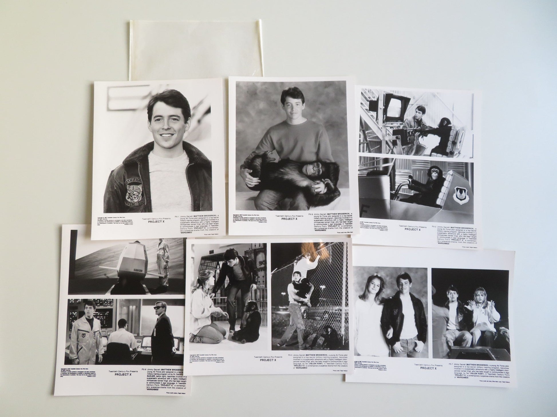 PROJECT X PRESS KIT 1987 MATTHEW BRODERICK HELEN HUNT Movie posters