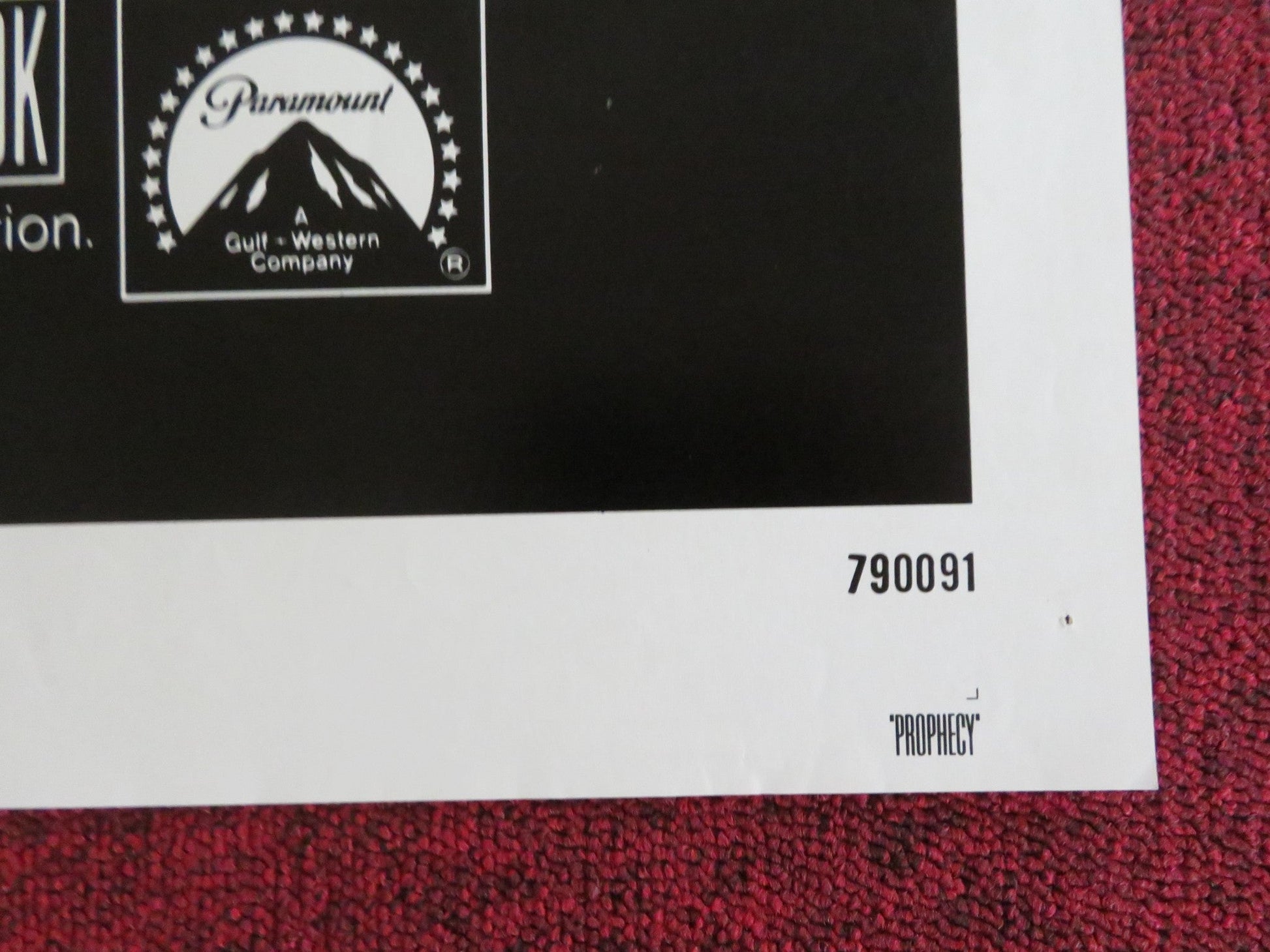 PROPHECY - B FOLDED US ONE SHEET POSTER TALIA SHIRE ROBERT FOXWORTH 1979 Rendezvous Cinema Movie posters