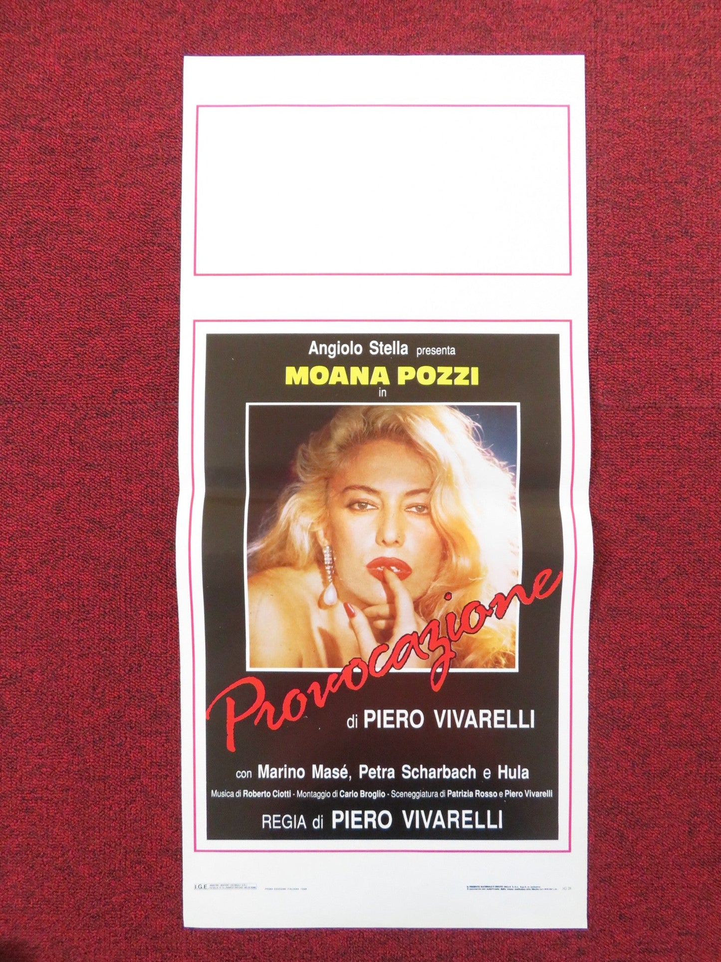 PROVOCAZIONE ITALIAN LOCANDINA POSTER MOANA POZZI MARINO MASE 1988 Rendezvous Cinema Movie posters