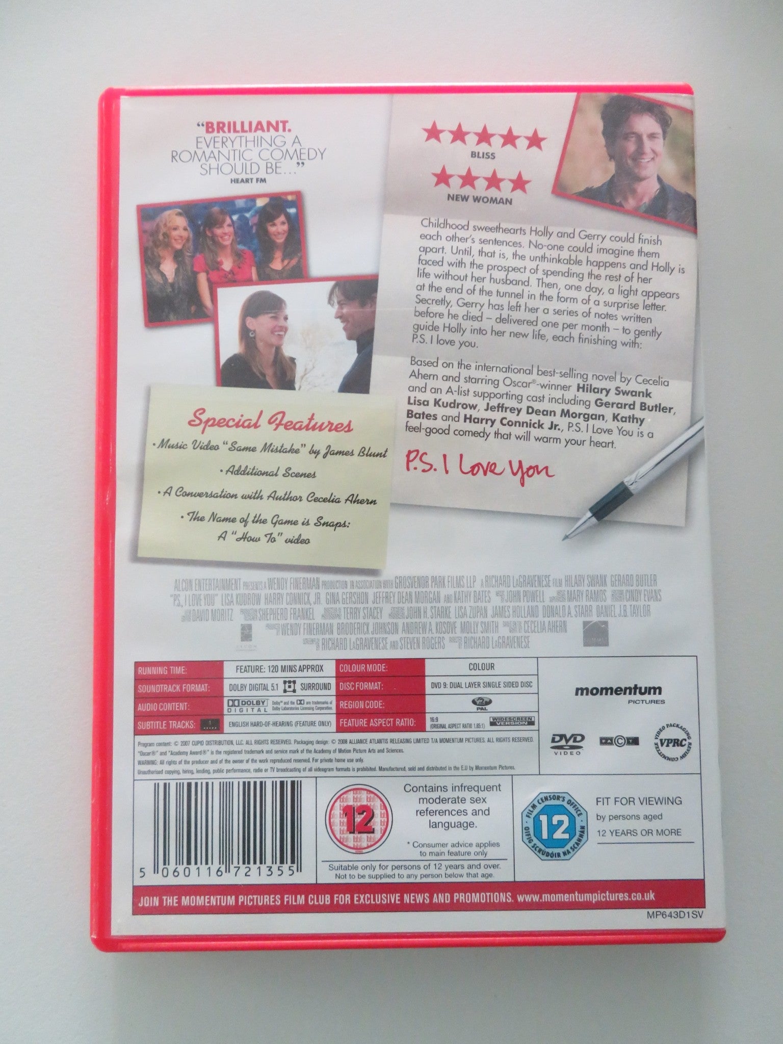 P.S. I Love You (DVD) Hilary Swank Gerard Butler 2007 Region 2 Movie posters