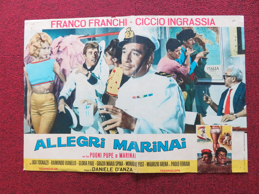 PUGNI, PUPE E MARINAI - A ITALIAN FOTOBUSTA POSTER UGO TOGNAZZI R. VIANELL 1961 Rendezvous Cinema Movie posters