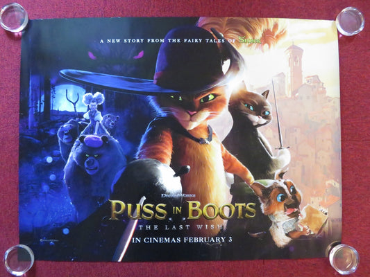 PUSS IN BOOTS: THE LAST WISH UK QUAD ROLLED POSTER ANTONIO BANDERAS 2022 Rendezvous Cinema Movie posters