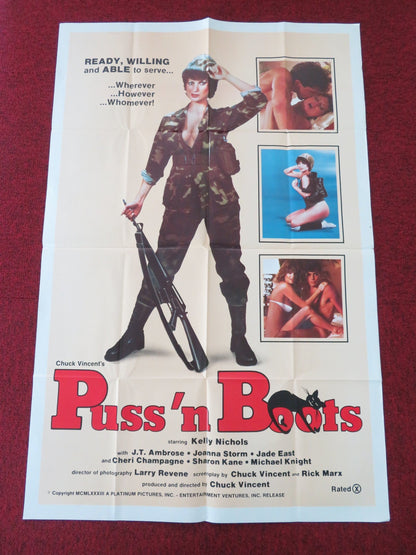 PUSS 'N BOOTS FOLDED US ONE SHEET POSTER KELLY NICHOLS TISH AMBROSE 1983 Movie posters