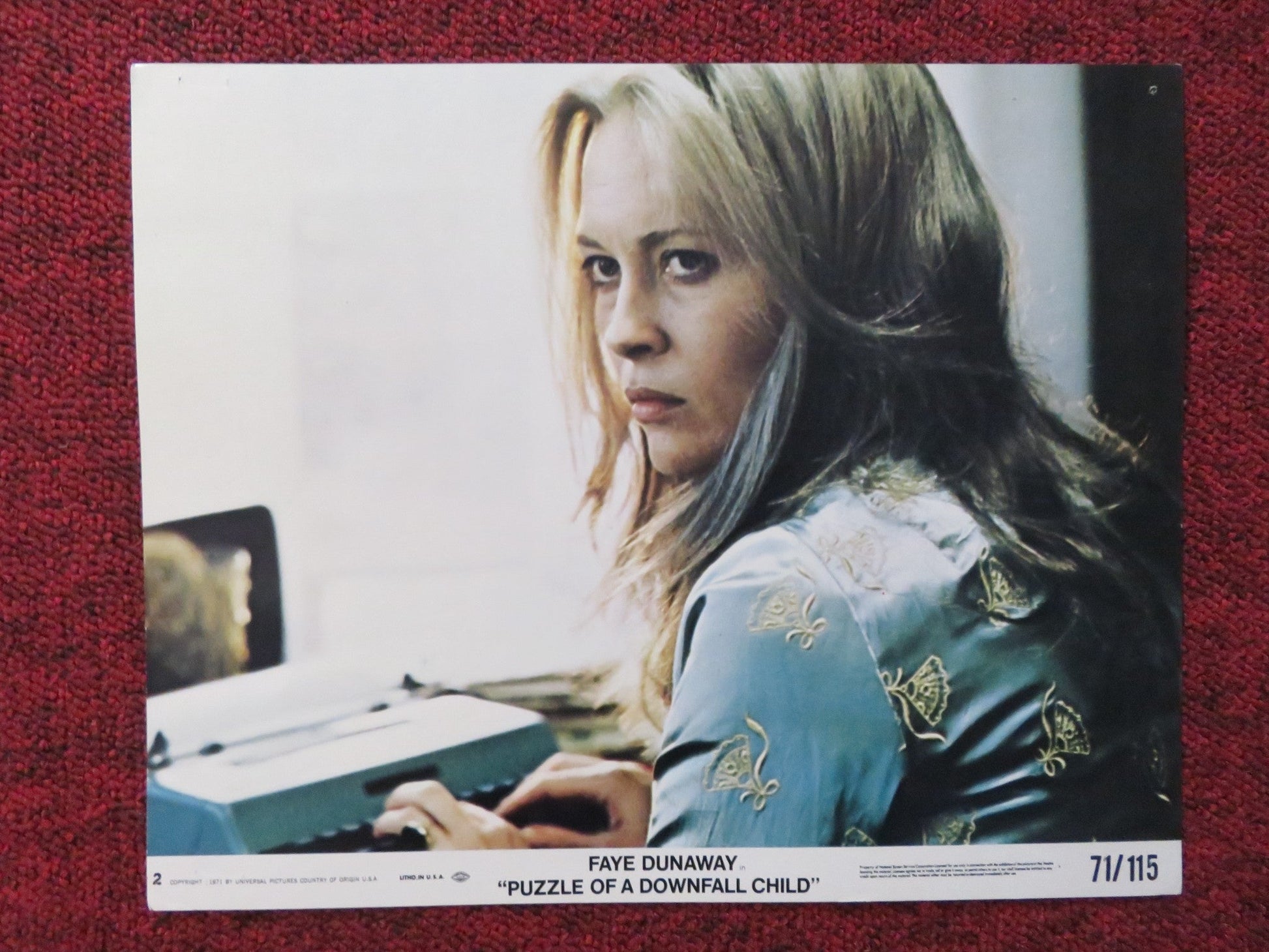 PUZZLE OF A DOWNFALL CHILD - 2 LOBBY CARD FAYE DUNAWAY 1971 Rendezvous Cinema Movie posters