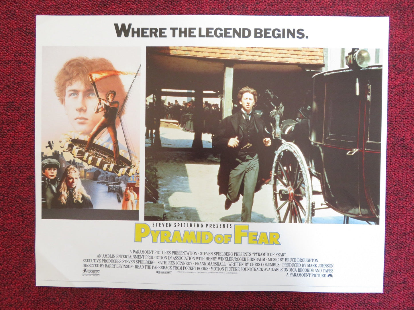 PYRAMID OF FEAR/ YOUNG SHERLOCK HOLMES US LOBBY CARD FULL SET NICHOLAS ROWE 1985 Rendezvous Cinema Movie posters