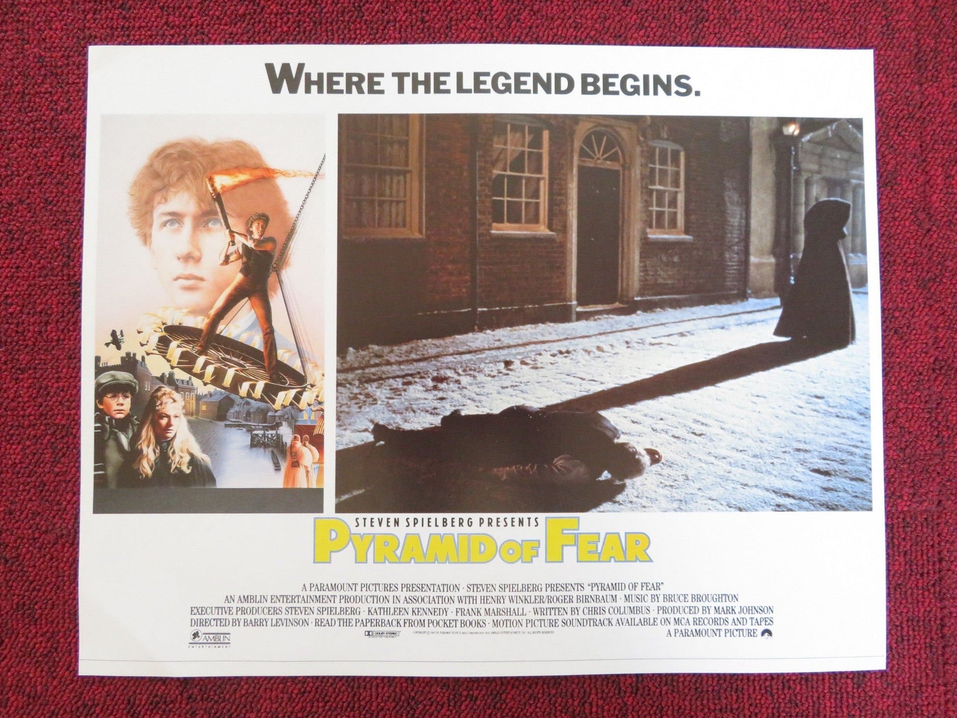 PYRAMID OF FEAR/ YOUNG SHERLOCK HOLMES US LOBBY CARD FULL SET NICHOLAS ROWE 1985 Rendezvous Cinema Movie posters
