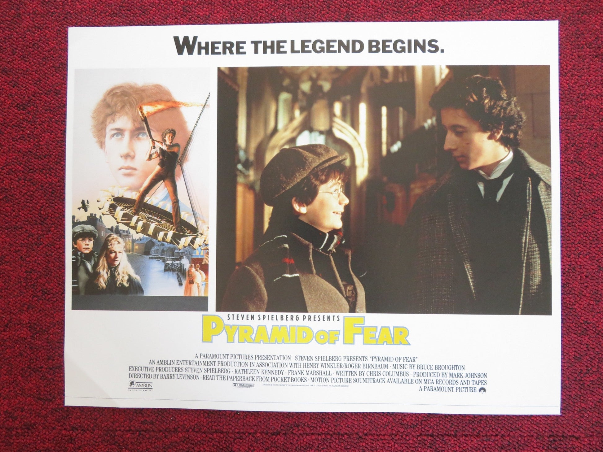 PYRAMID OF FEAR/ YOUNG SHERLOCK HOLMES US LOBBY CARD FULL SET NICHOLAS ROWE 1985 Rendezvous Cinema Movie posters