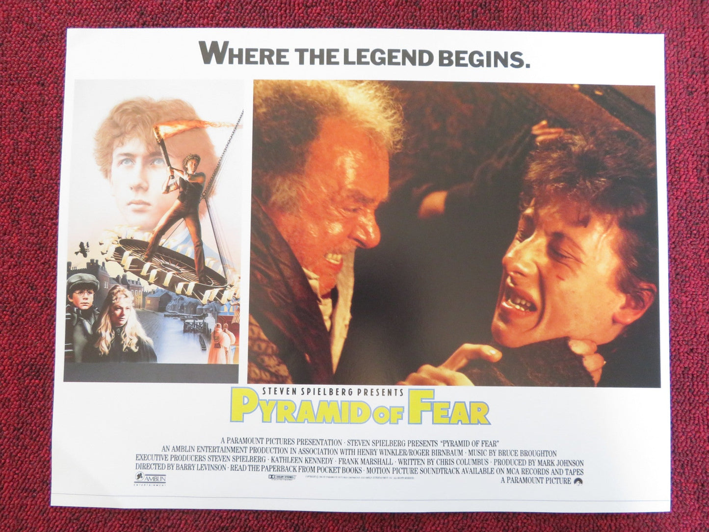 PYRAMID OF FEAR/ YOUNG SHERLOCK HOLMES US LOBBY CARD FULL SET NICHOLAS ROWE 1985 Rendezvous Cinema Movie posters