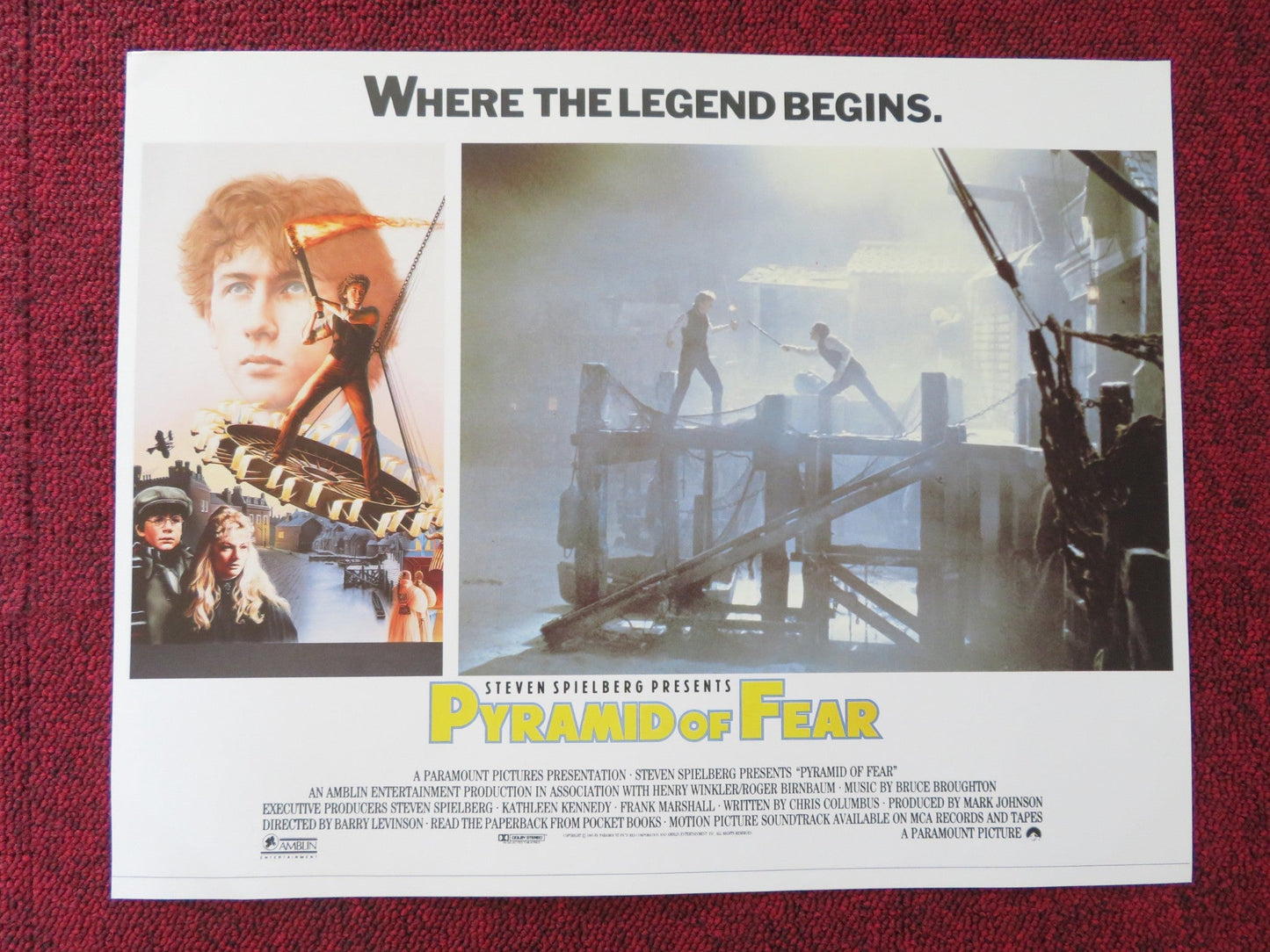 PYRAMID OF FEAR/ YOUNG SHERLOCK HOLMES US LOBBY CARD FULL SET NICHOLAS ROWE 1985 Rendezvous Cinema Movie posters