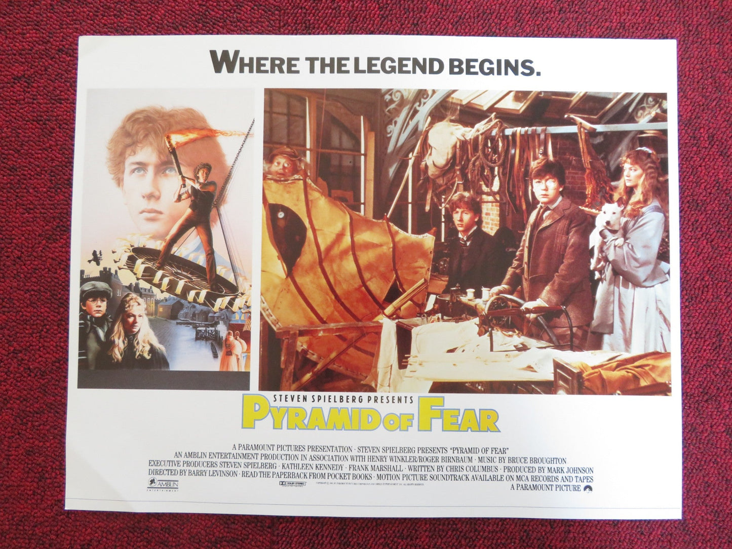 PYRAMID OF FEAR/ YOUNG SHERLOCK HOLMES US LOBBY CARD FULL SET NICHOLAS ROWE 1985 Rendezvous Cinema Movie posters