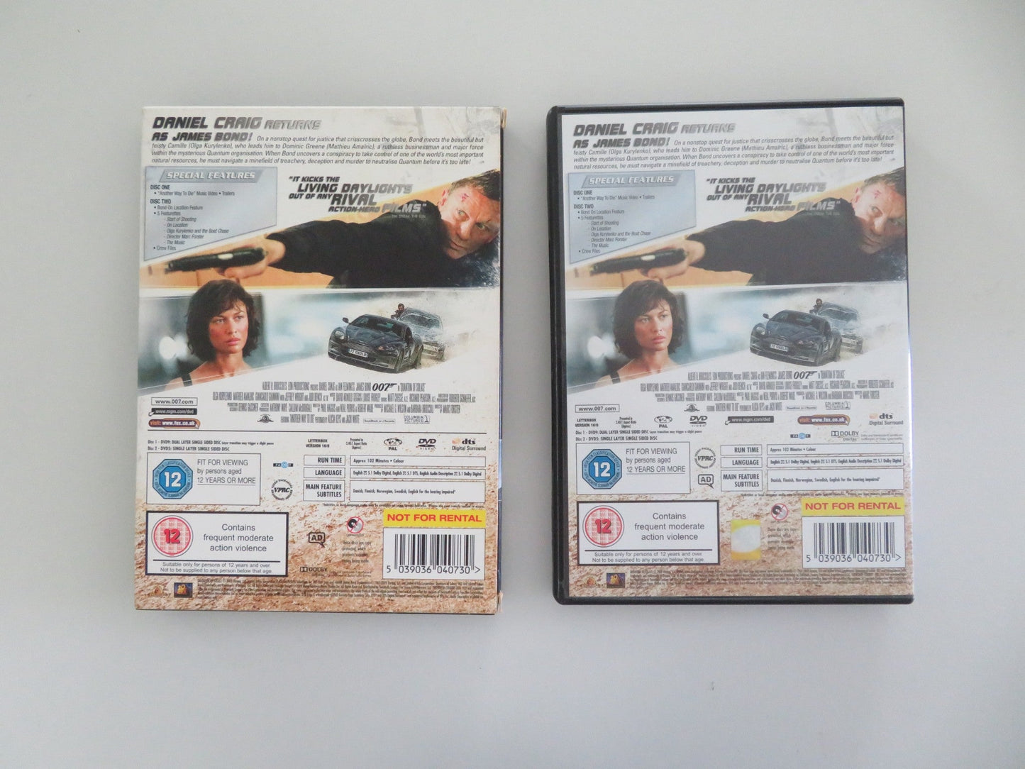 QUANTUM OF SOLACE - TWO DISC SPECIAL EDITION (DVD) DANIEL CRAIG 2008 REGION 2 Movie posters