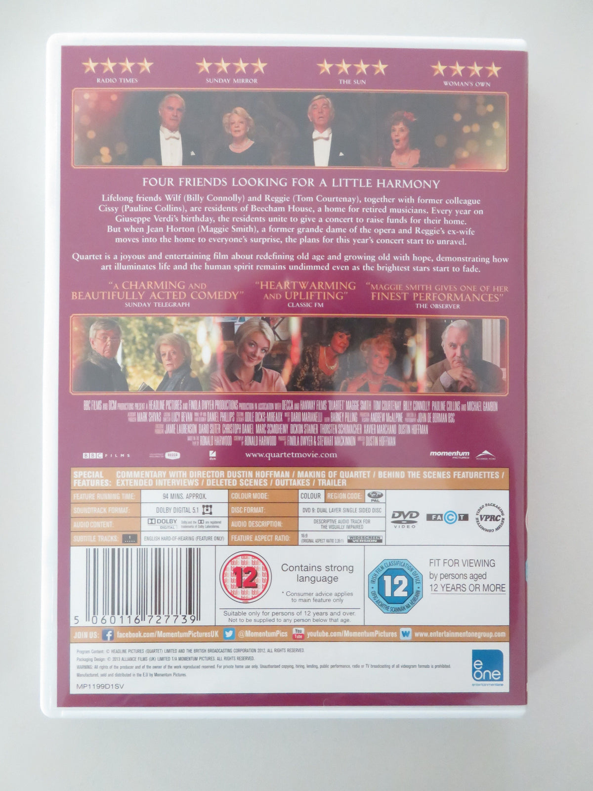 Quartet - B (DVD) Maggie Smith Michael Gambon Billy Connolly 2012 Region 2 Movie posters