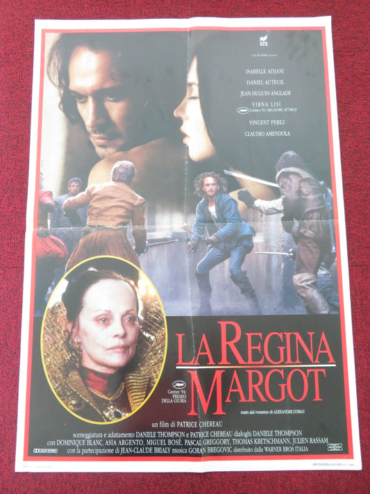 QUEEN MARGOT ITALIAN FOGLIO POSTER ISABELLE ADJANI DANIEL AUTEUIL 1994 Movie posters