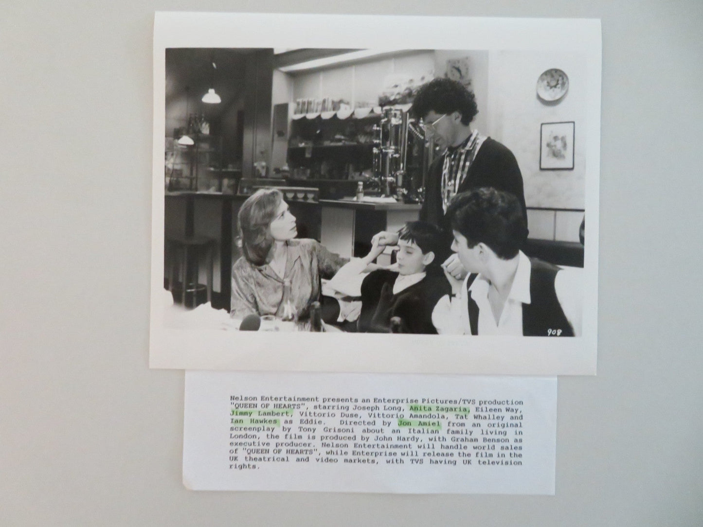 QUEEN OF HEARTS - A MOVIE STILL PHOTO LOT OF 9 VITTORIO DUSE JOSEPH LONG 1989 Movie posters