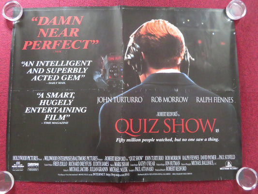 QUIZ SHOW UK QUAD ROLLED POSTER JOHN TURTURRO RALPH FIENNES 1994 Rendezvous Cinema Movie posters