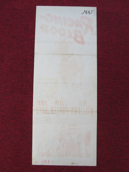 RACING BLOOD US INSERT POSTER BILL WILLIAMS JEAN PORTER 1954 Rendezvous Cinema Movie posters