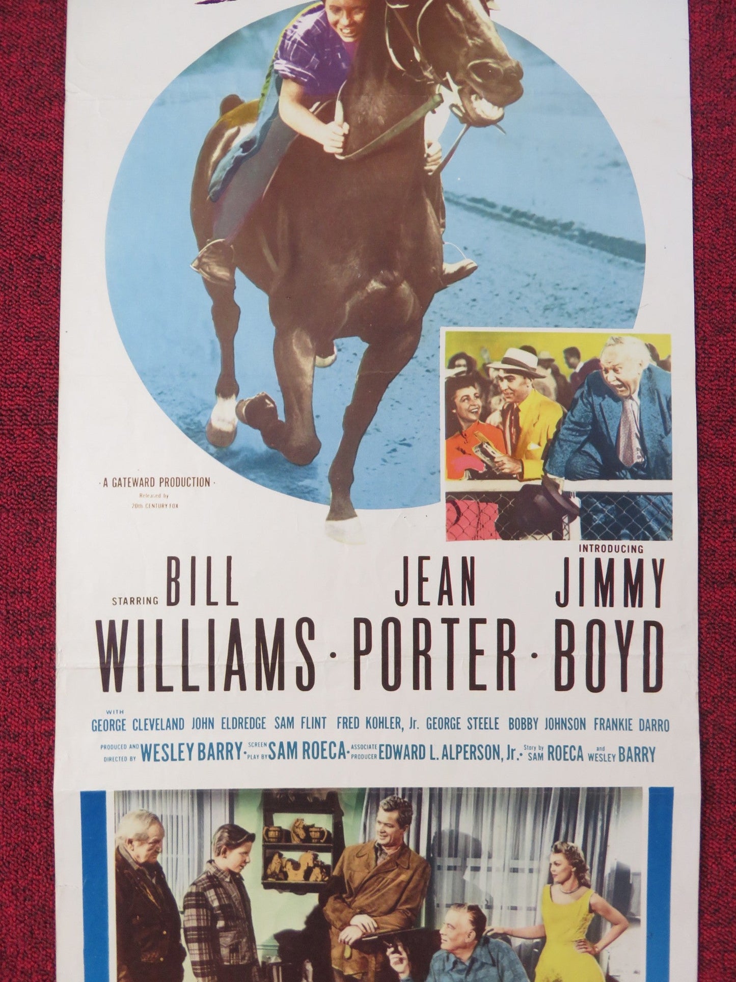 RACING BLOOD US INSERT POSTER BILL WILLIAMS JEAN PORTER 1954 Rendezvous Cinema Movie posters