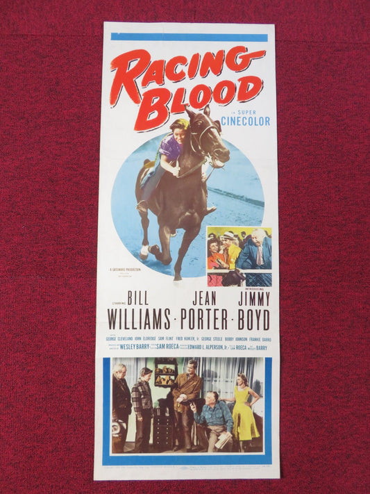 RACING BLOOD US INSERT POSTER BILL WILLIAMS JEAN PORTER 1954 Rendezvous Cinema Movie posters