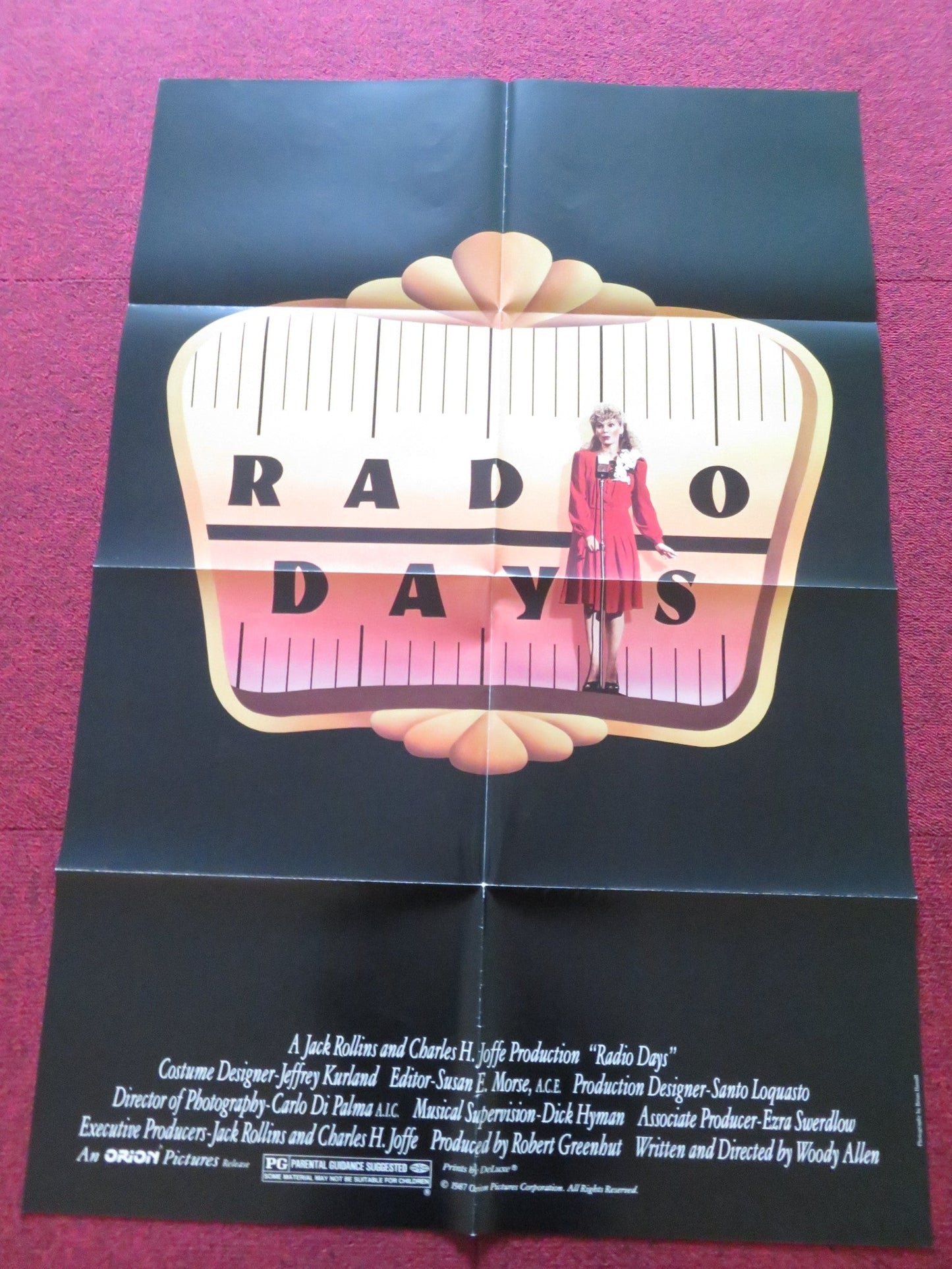 RADIO DAYS FOLDED US ONE SHEET POSTER MIKE STARR PAUL HERMAN 1987 Rendezvous Cinema Movie posters