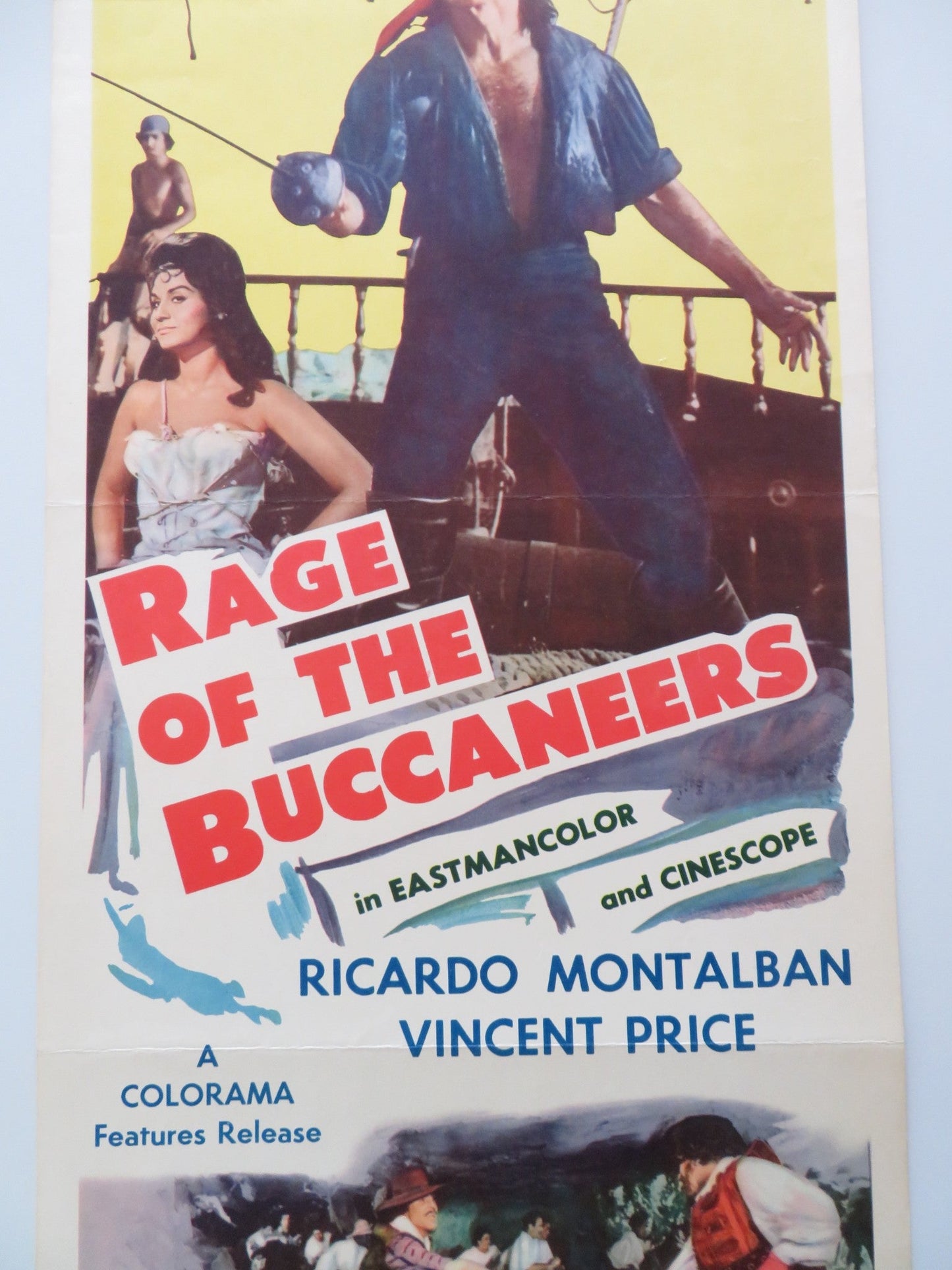 RAGE OF THE BUCCANEERS US INSERT POSTER RICARDO MONTALBAN VINCENT PRICE 1963 Rendezvous Cinema Movie posters