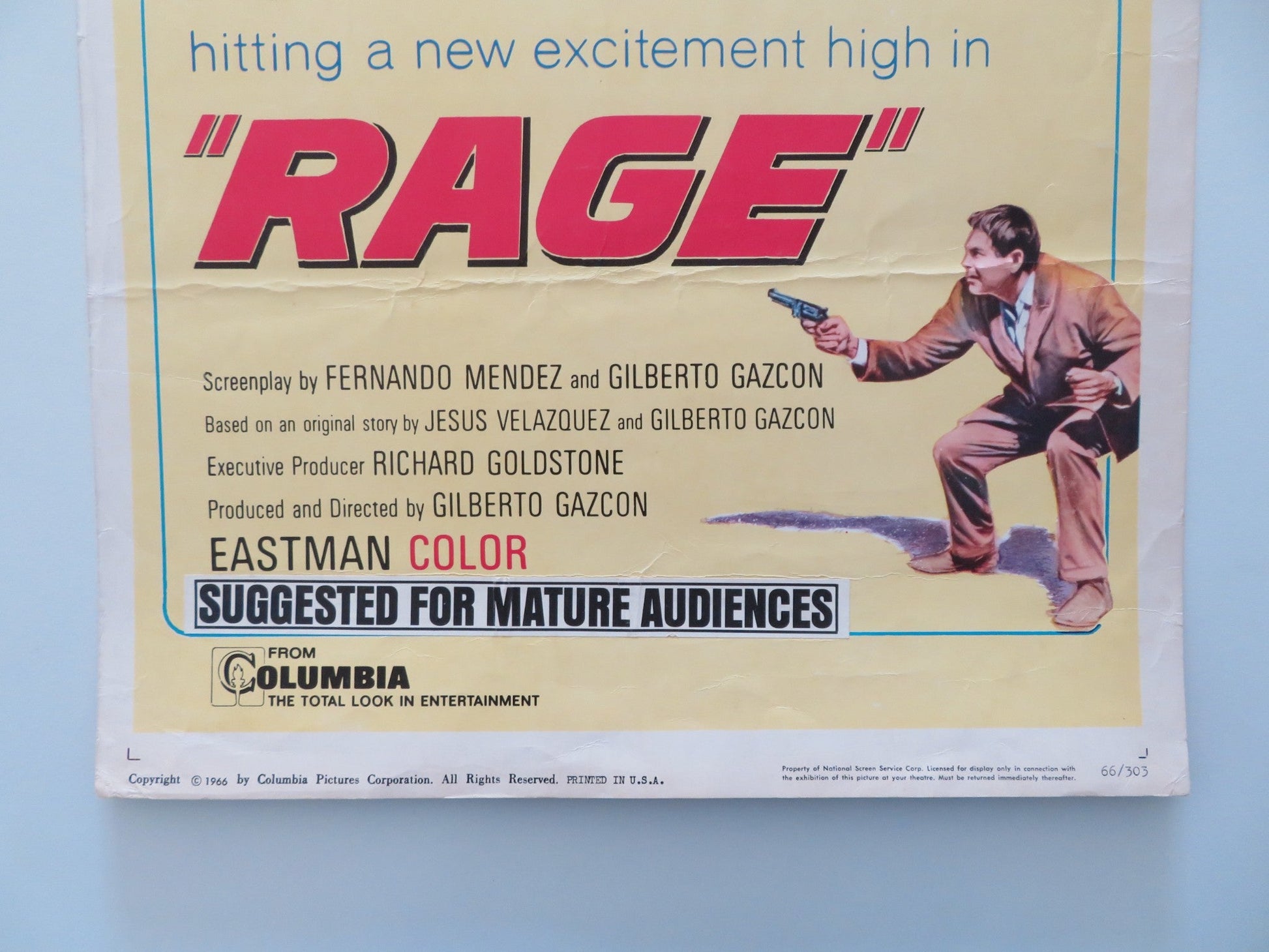 RAGE US INSERT POSTER GLENN FORD STELLA STEVENS 1966 Rendezvous Cinema Movie posters